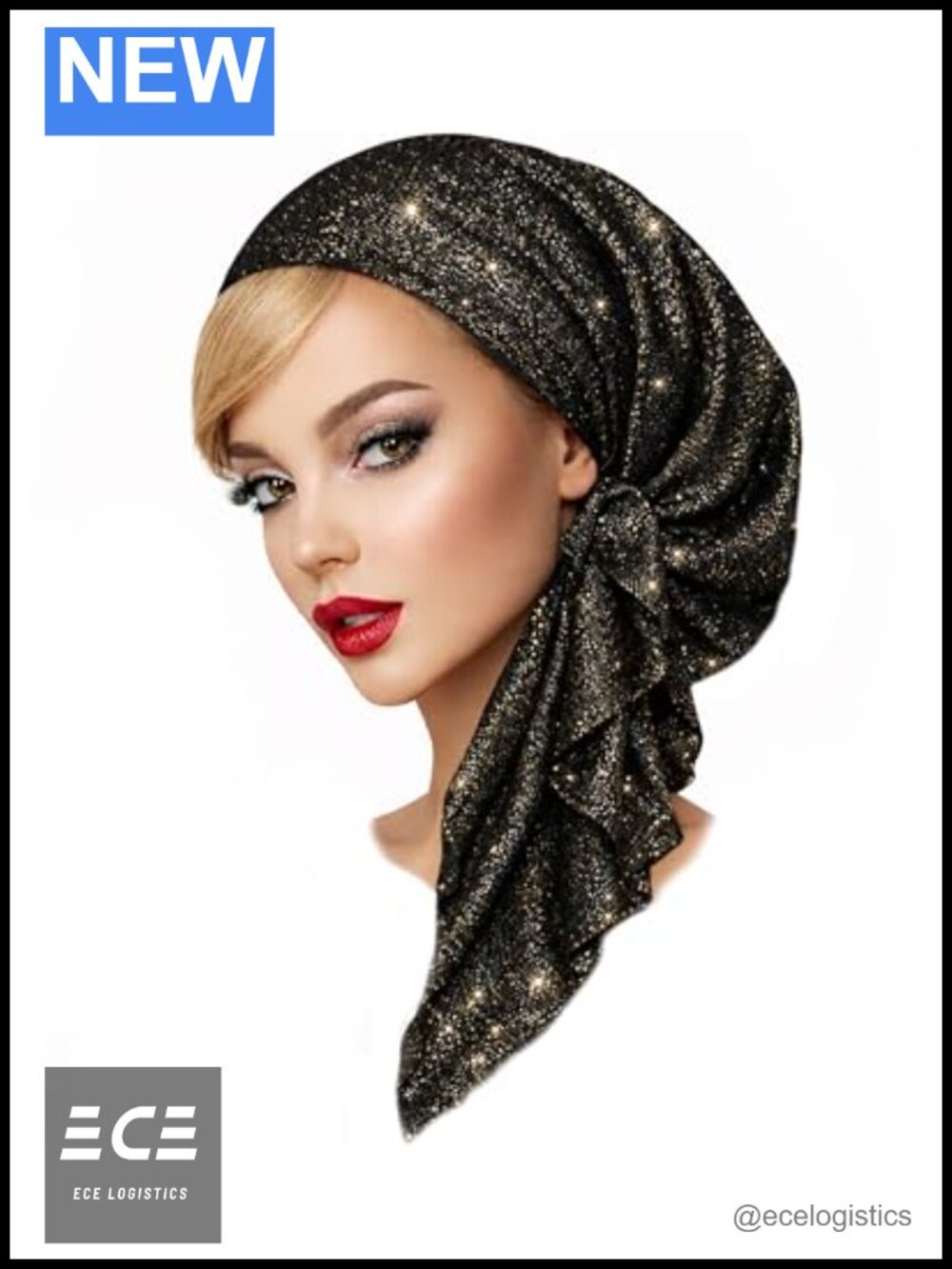 Pre-Tied Headscarf Tichel Headwear Textured Knit Sparkles Handmade
